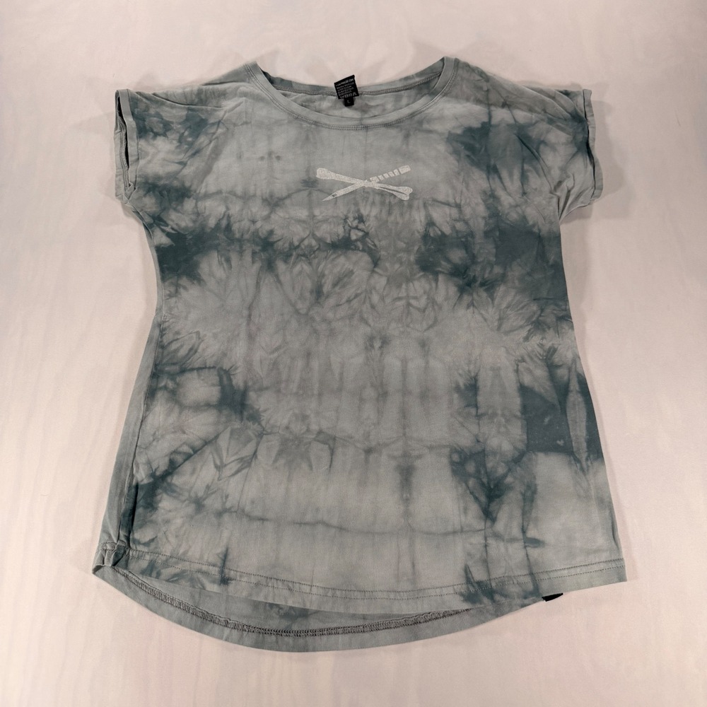 Plazmalab Tie Dye Graphic Tee Womens L Gray Fennec Fox Dolman Sleeve Shirt